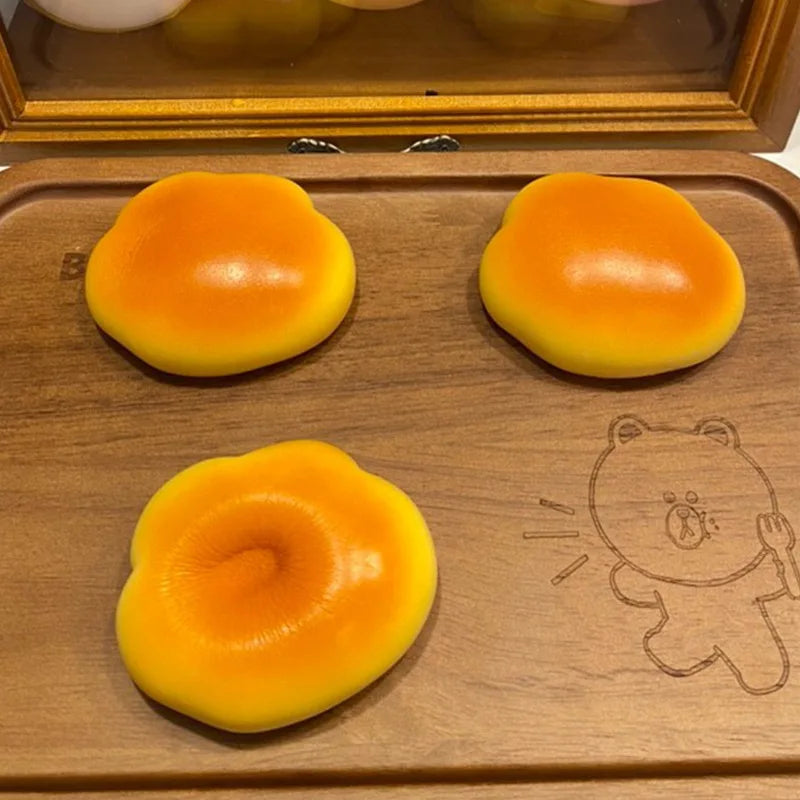 Caramel Cloud Bread Squishy Toy | Slow Rebound Stress Relief Fidget Toy