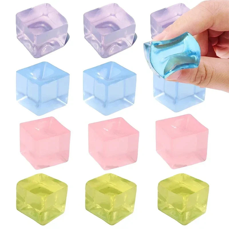 Ice Cube Fidget Toy | Stress Relief Squishy Ball for Anxiety and ADHD
