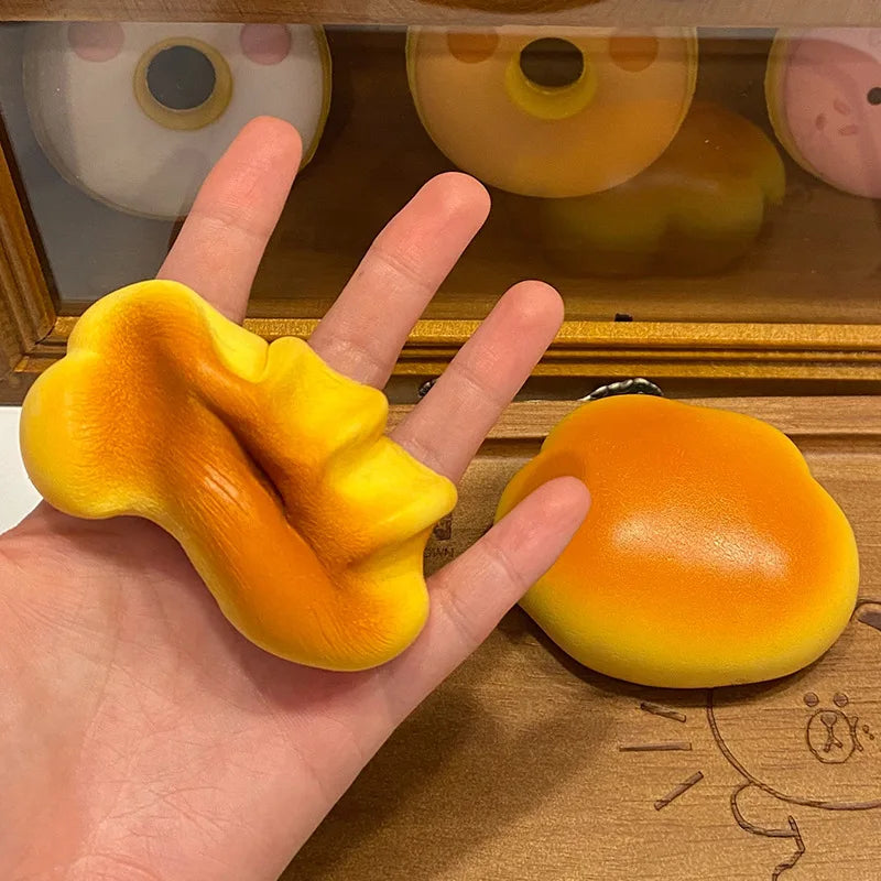 Caramel Cloud Bread Squishy Toy | Slow Rebound Stress Relief Fidget Toy