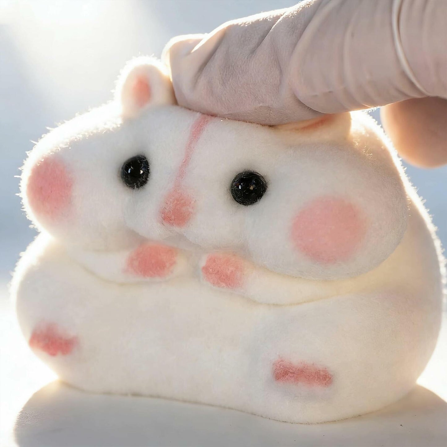 Generic Handmade Taba Squishy Hamster Toy Soft Silicone Mochi White