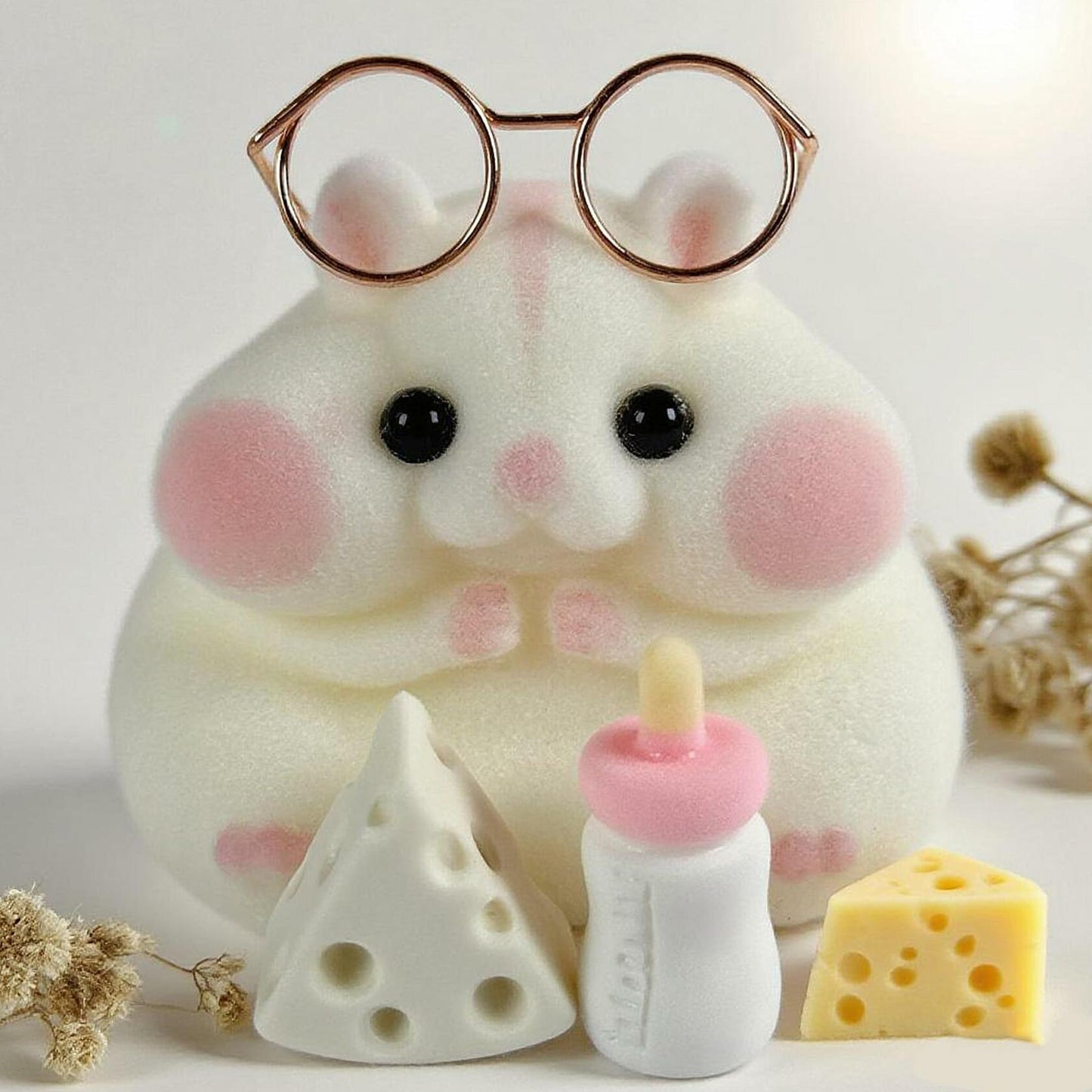 Generic Handmade Taba Squishy Hamster Toy Soft Silicone Mochi White