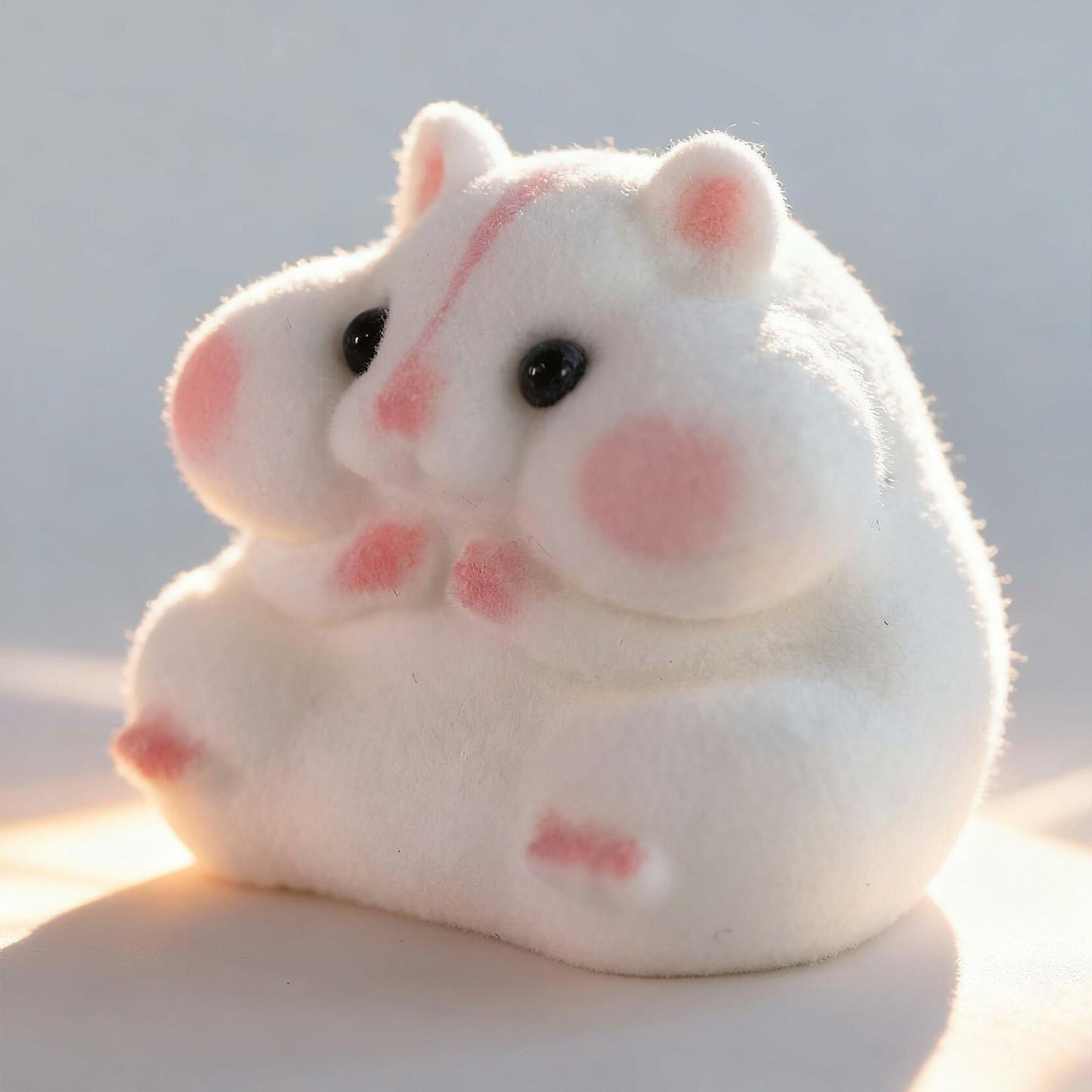 Generic Handmade Taba Squishy Hamster Toy Soft Silicone Mochi White