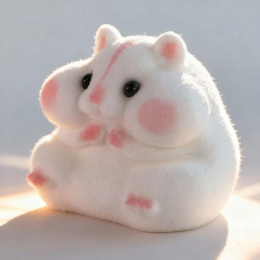 Generic Handmade Taba Squishy Hamster Toy Soft Silicone Mochi White